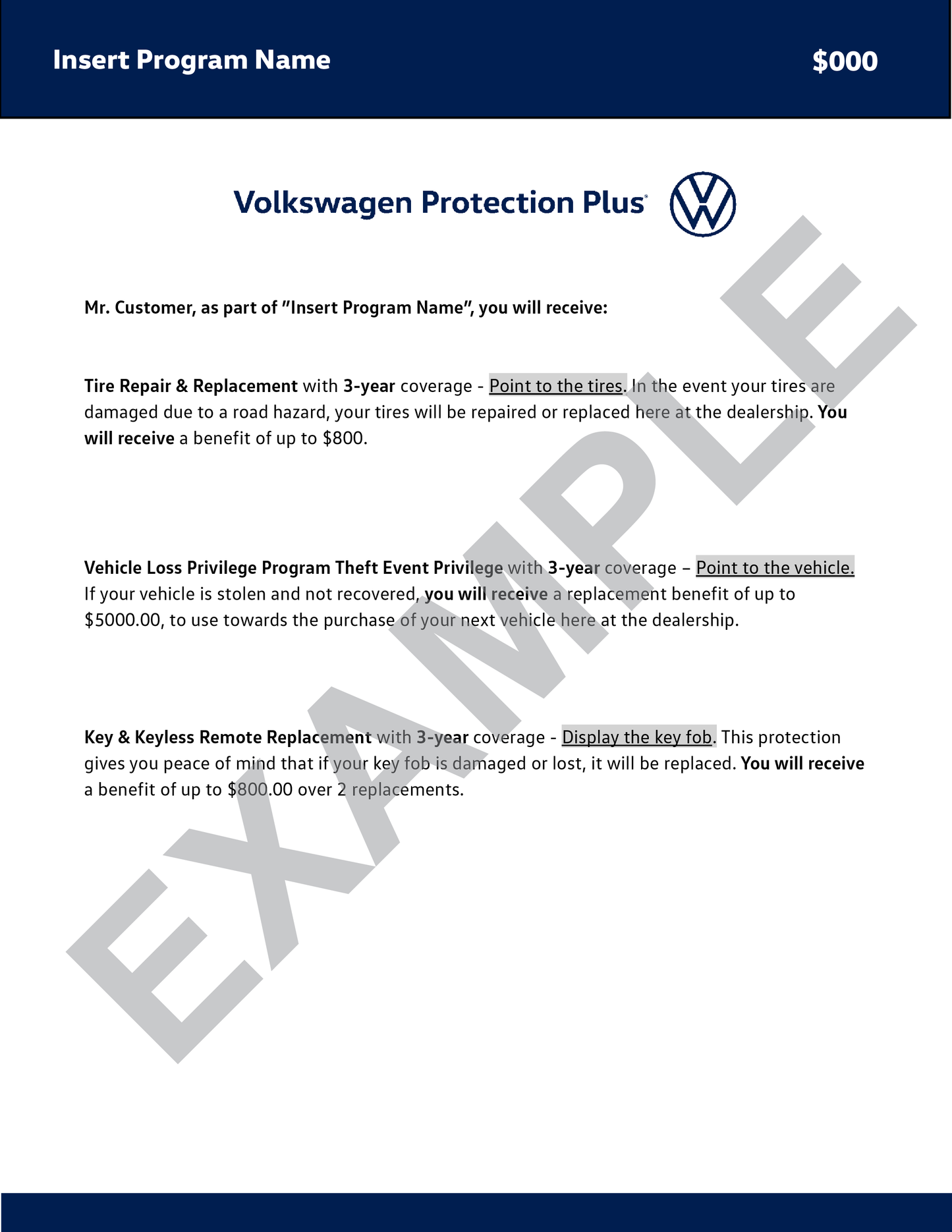 Volkswagen Sales Floor Deskblotters